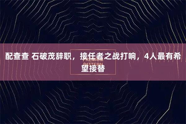 配查查 石破茂辞职，接任者之战打响，4人最有希望接替